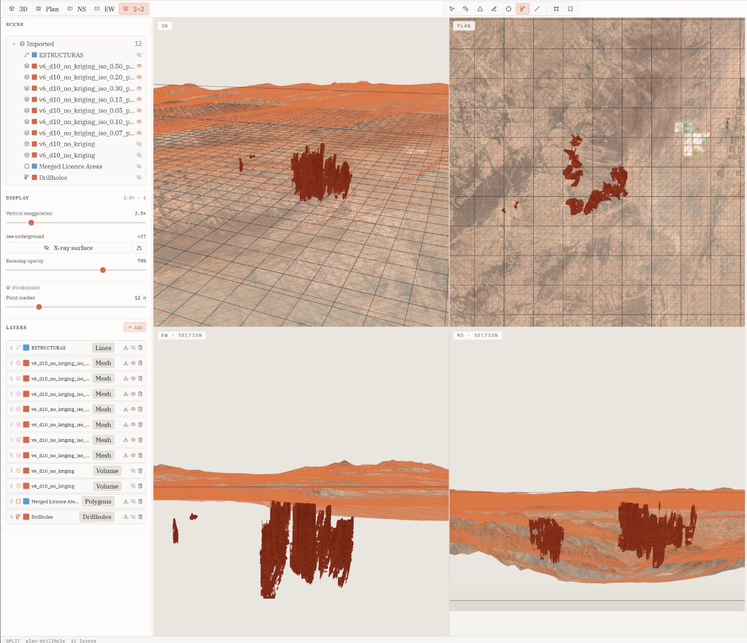 MINML-OS Prism: drill holes and prospectivity shells in three dimensions